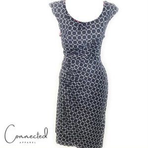 Connected Apparel Blue Circle Sleeveless Dress